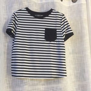 black and white striped t-shirt